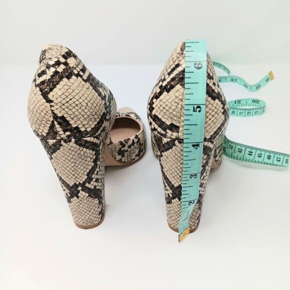ALDO Women’s Faux Snakeskin Block Heel Pumps Size 5 Bold Neutral - Picture 5 of 7